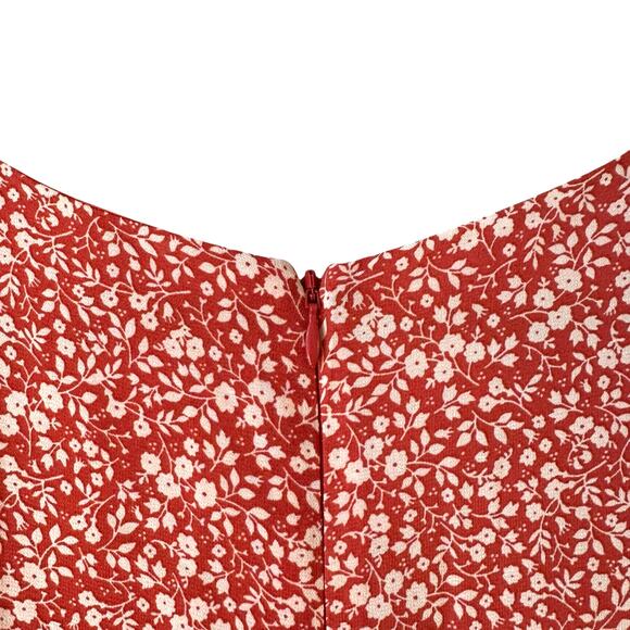 Estelle New Women's Ditsy Floral Asymmetrical Midi Dress Red Plus Size 4X Fairy - Picture 9 of 13